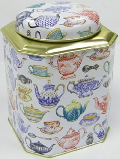 CUP3009_Tea Pots - Tea Cups Range - Square Dome Lid Caddy